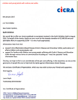 Letter of thanks from CICRA